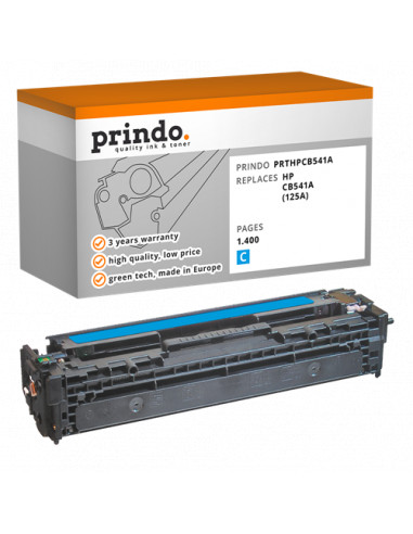 Toner Compatible Cyan pour HP ColorLaserJet CP1215 - 1 400 pages référence CB541A